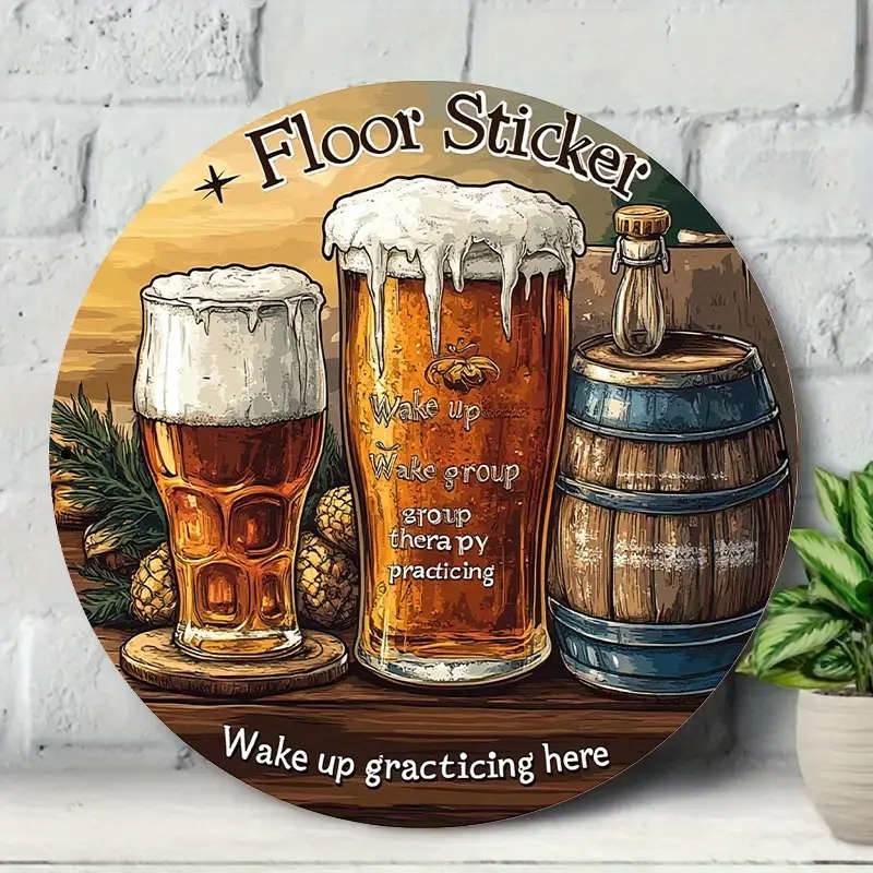 1pc Classic Aluminum Decorative Sign Plaque Skar Group Therapy Practice Beer and Wine Glasses Design