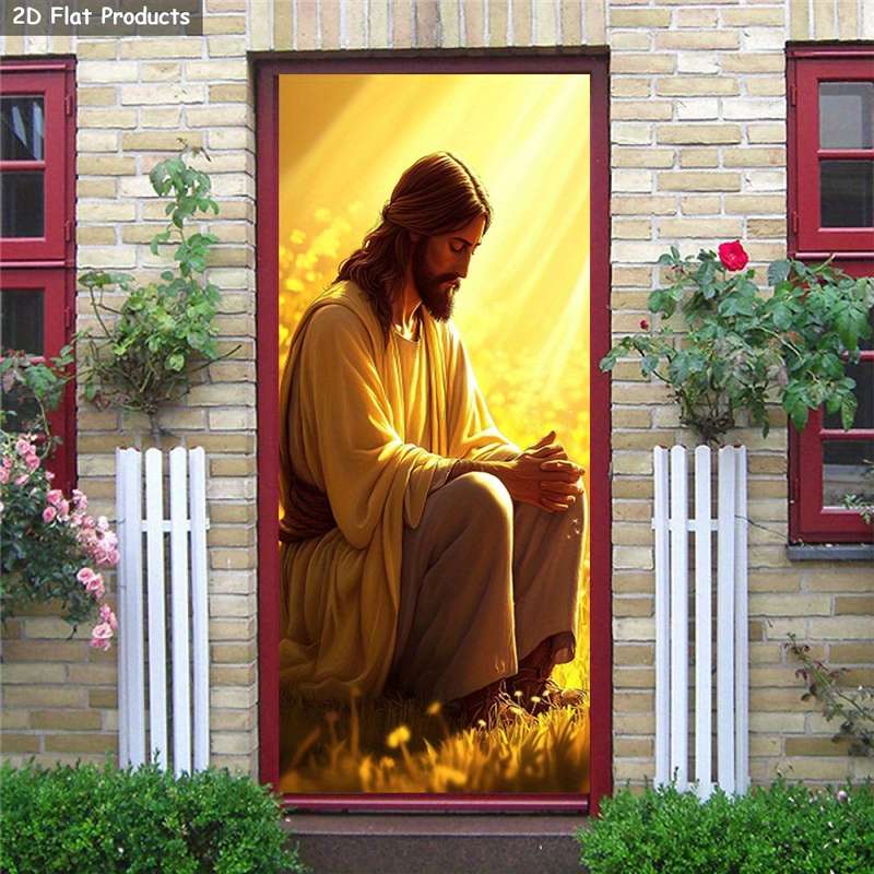 1pc 95.0x214.88cm Jesus Christian Themed Stickers