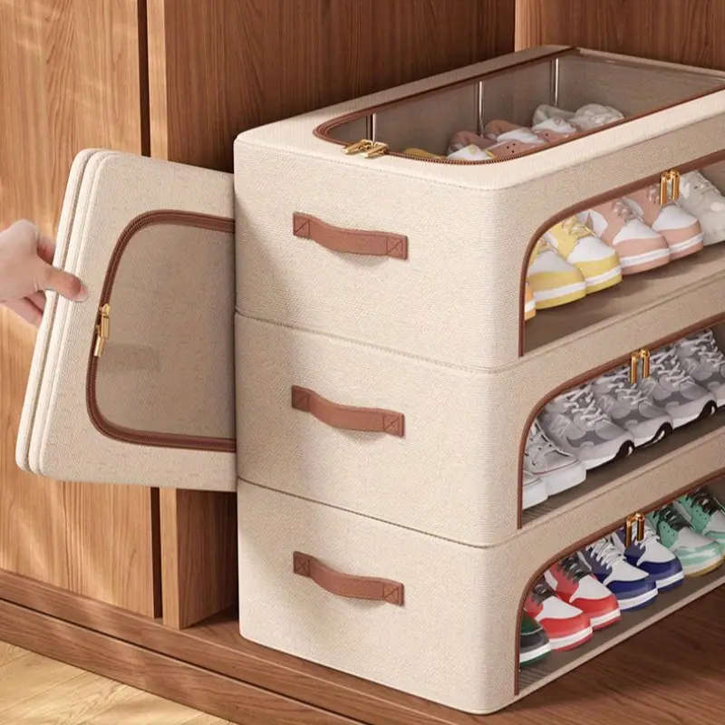 1PCFoldable Shoe Box With Dual Windows