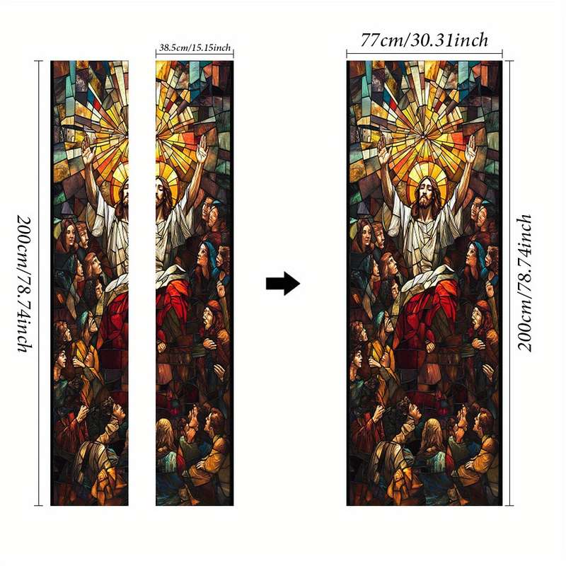 1pc 95.0x214.88cm Jesus Christian Themed Stickers