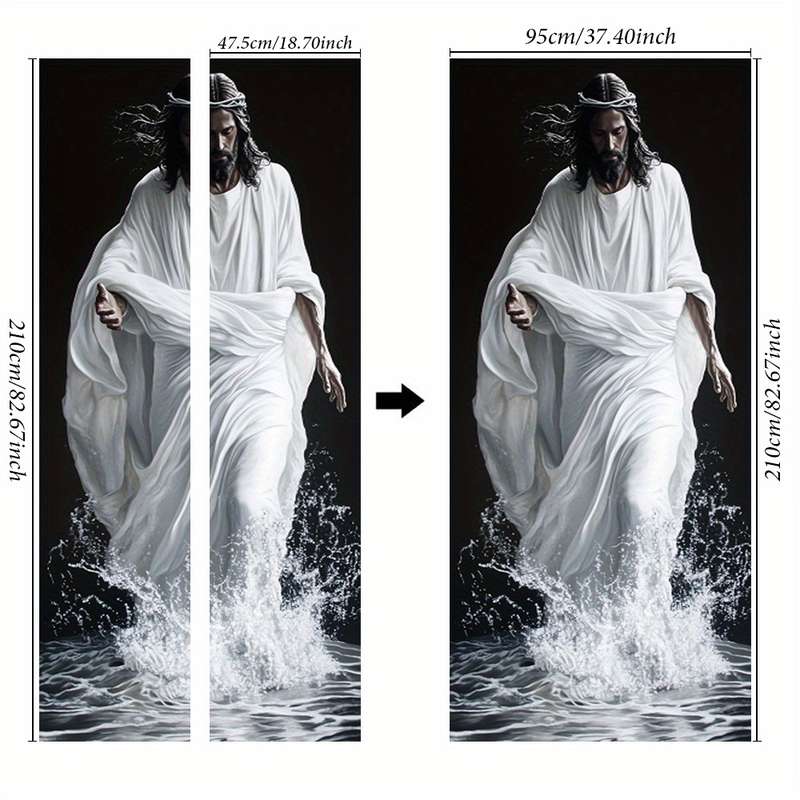 1pc 95.0x209.8cm Jesus Christian Themed Stickers