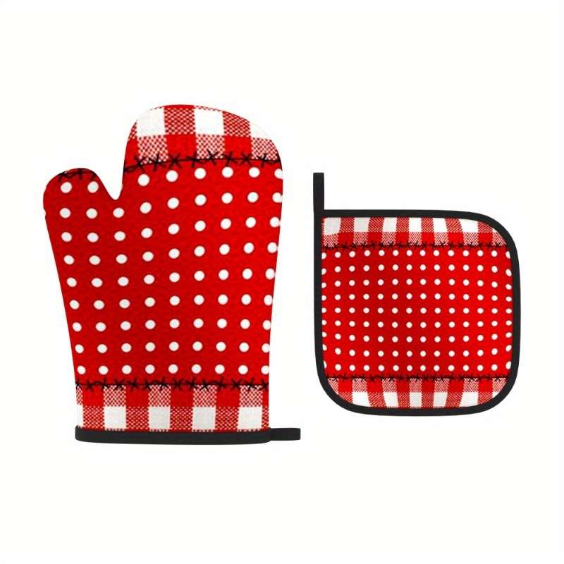 2pcs 26.92x17.02 cm Heat Resistant Oven Mitts And Potholders