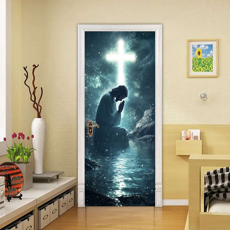 1pc 95.0x214.88cm Jesus Christian Themed Stickers