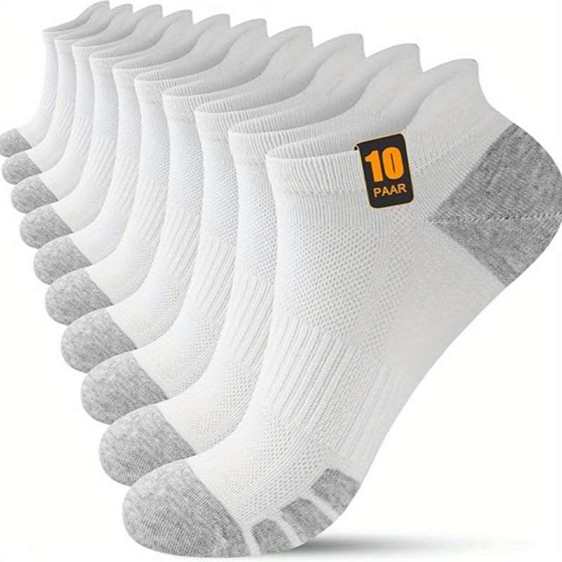 10 Pairs Of White One Size High Elastic Socks