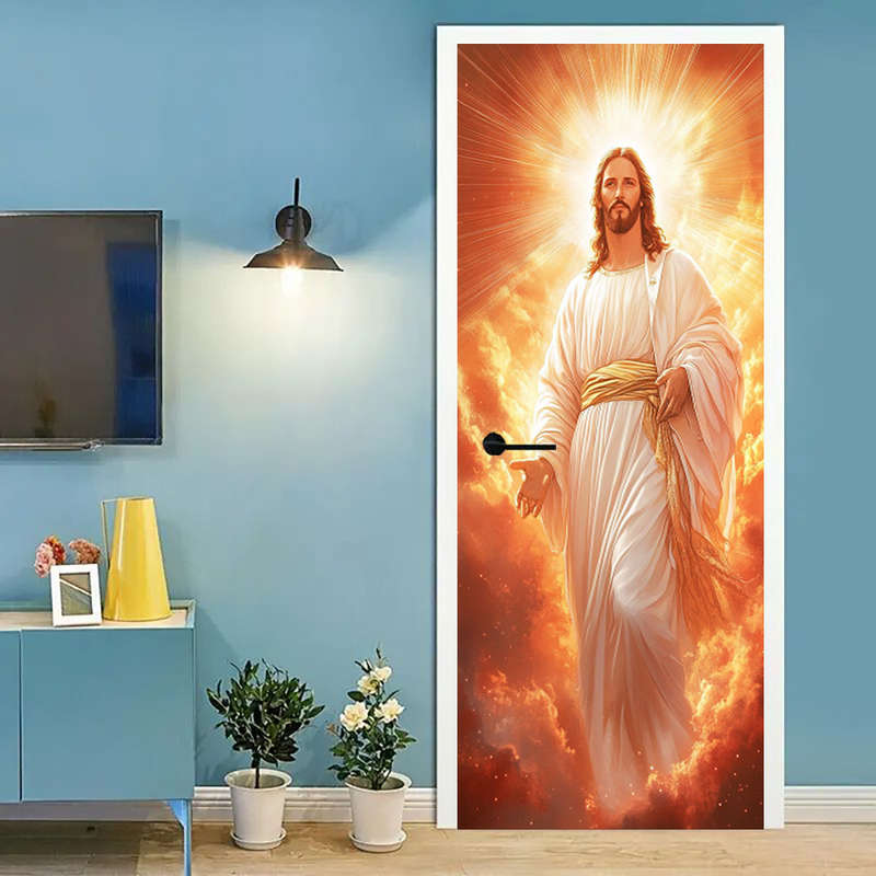 1pc 95.0x214.88cm Jesus Christian Themed Stickers