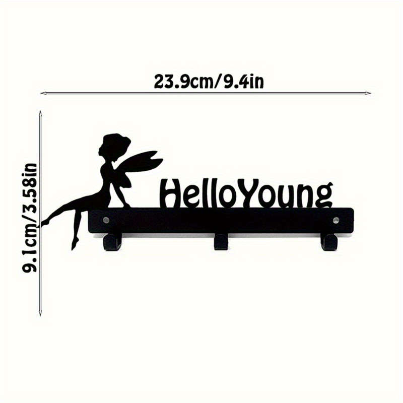 1pc HelloYoung Magical Wall-Mounted Storage RackStylish Metal Organizer for Coats Keys Towels