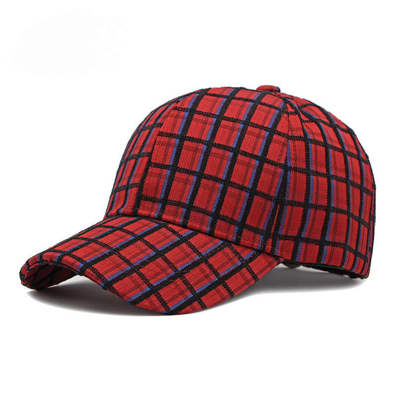 1pc Plaid Baseball Cap for Women Outdoor Sun Protection Hard Top Casual for Men.