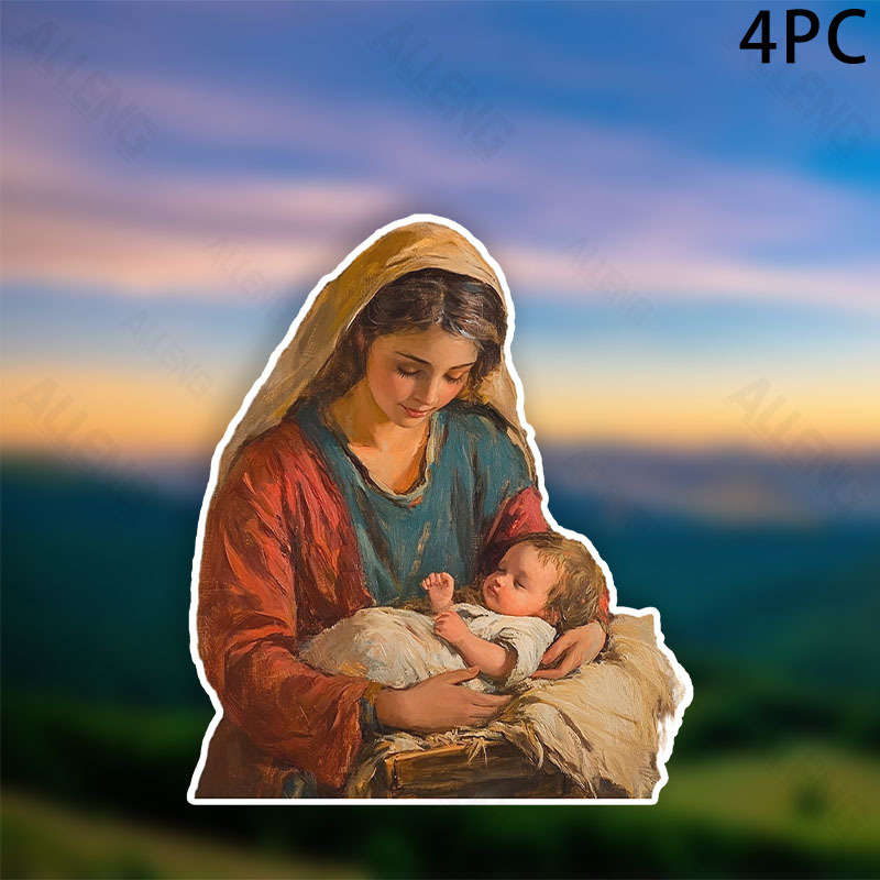4pcs Jesus Christian Themed Stickers