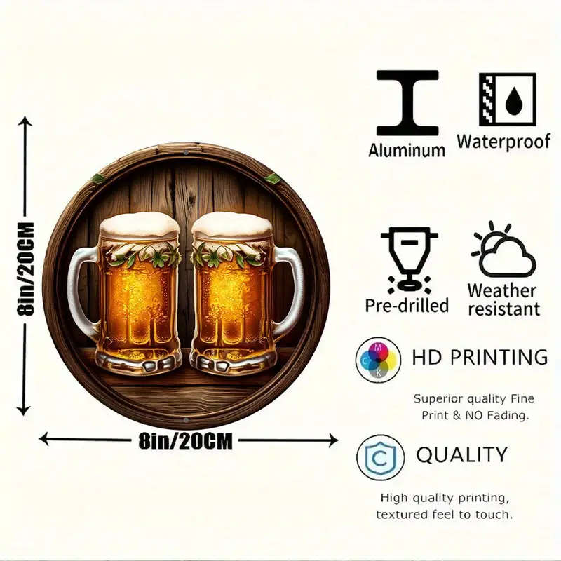 A Round Beer Decorative Sign