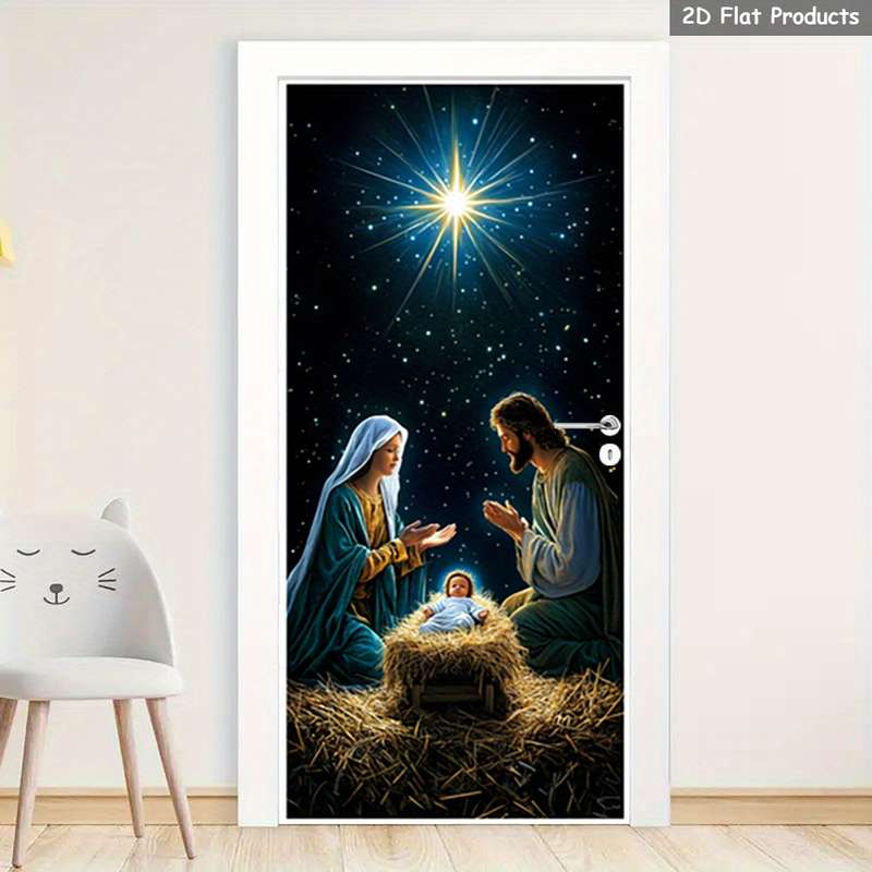 1pc 95.0x209.8cm Jesus Christian Themed Stickers
