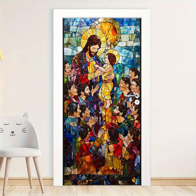 1pc 95.0x209.8cm Jesus Christian Themed Stickers