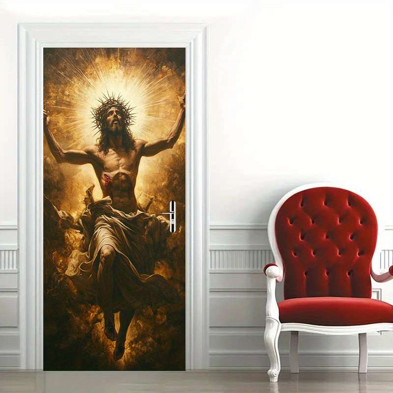 1pc 95.0x214.88cm Jesus Christian Themed Stickers