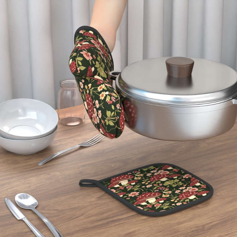 2pcs 26.92x17.02 cm Heat Resistant Oven Mitts And Potholders