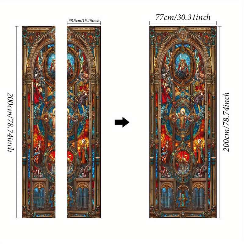 1pc 95.0x209.8cm Jesus Christian Themed Stickers