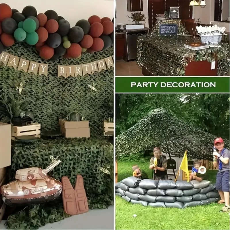 1pc 1.5x5m Outdoor Camouflage Garden Net Frameless Forest Grass Pattern Sunshade Net