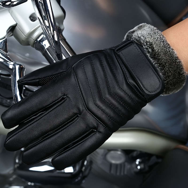 1 Pair Black Warm Gloves