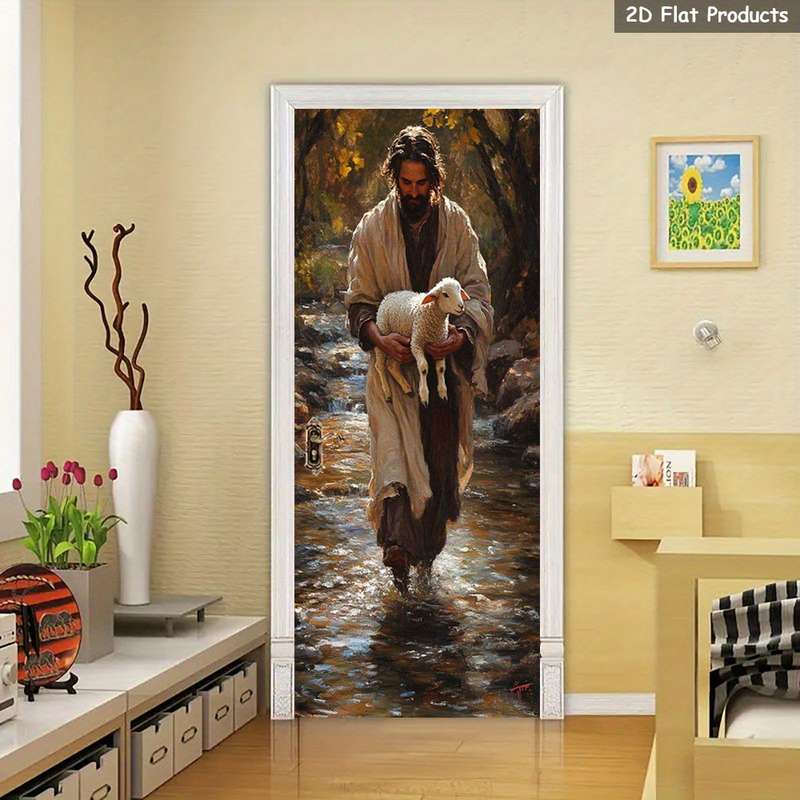1pc 95.0x214.88cm Jesus Christian Themed Stickers