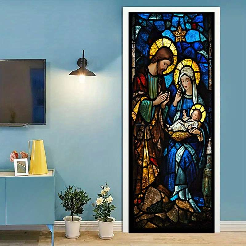 1pc 95.0x209.8cm Jesus Christian Themed Stickers