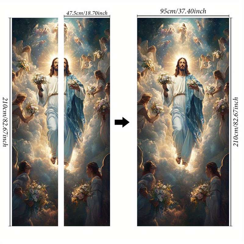 1pc 95.0x214.88cm Jesus Christian Themed Stickers