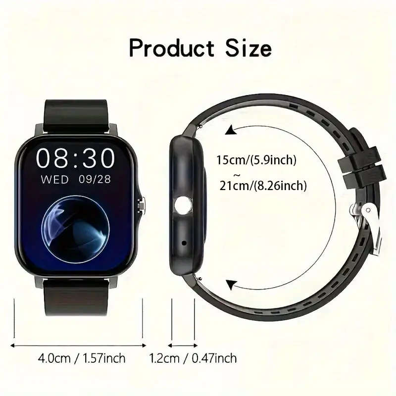 1pc Universal Smartwatch for Men and Women with Wireless Calling and Messaging Pedometer Fitness