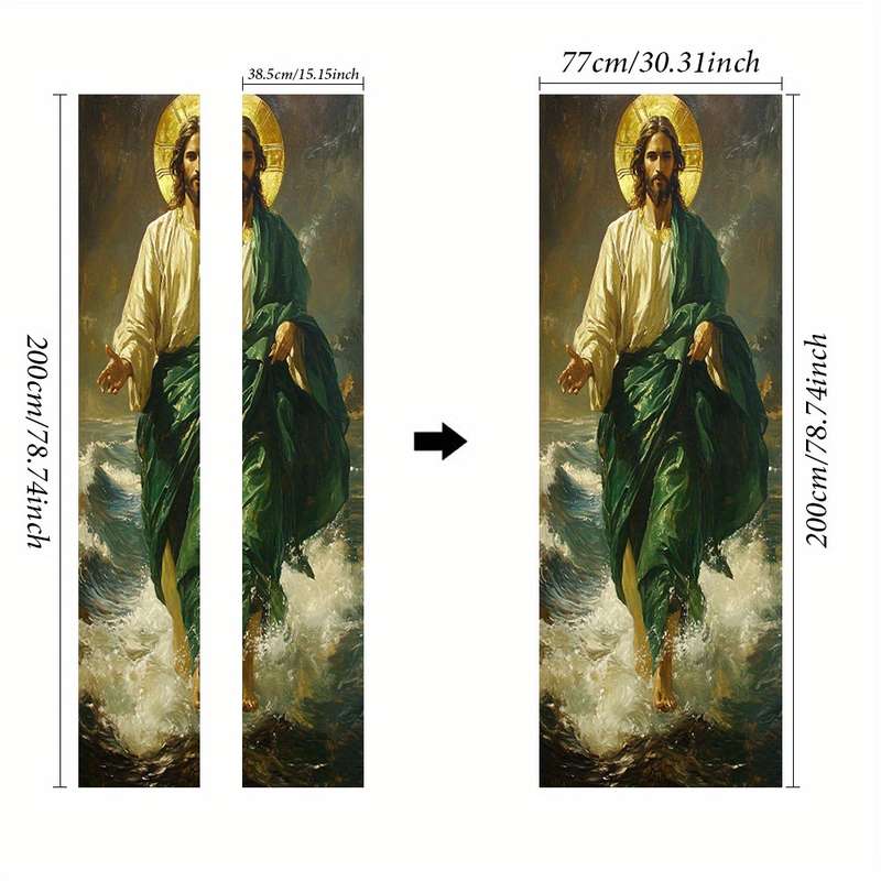 1pc 95.0x214.88cm Jesus Christian Themed Stickers