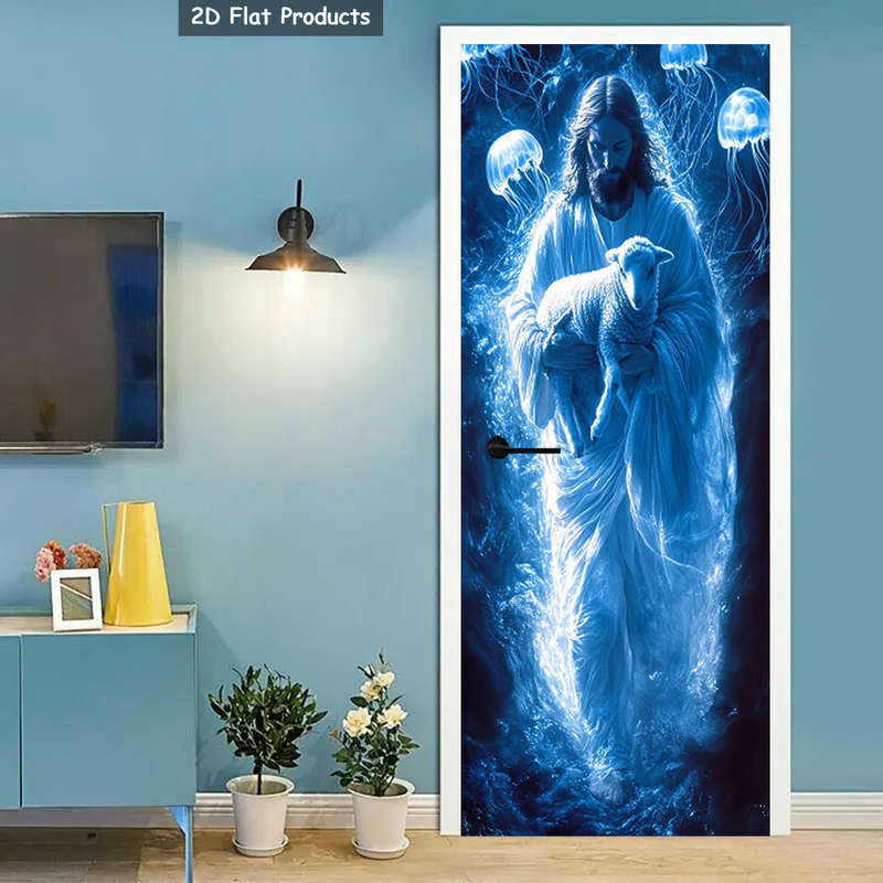 1pc 95.0x214.88cm Jesus Christian Themed Stickers