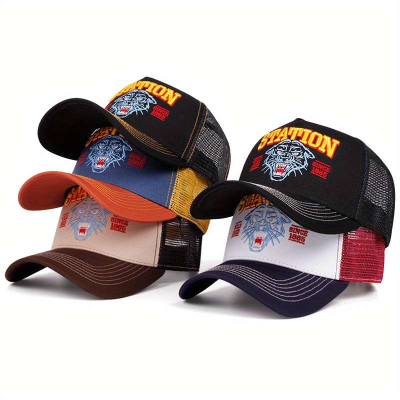 1pc Men's Spring Autumn Sun Protection Baseball Cap Outdoor Truck Driver Hat 100% Pol