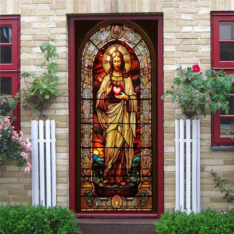 1pc 95.0x214.88cm Jesus Christian Themed Stickers