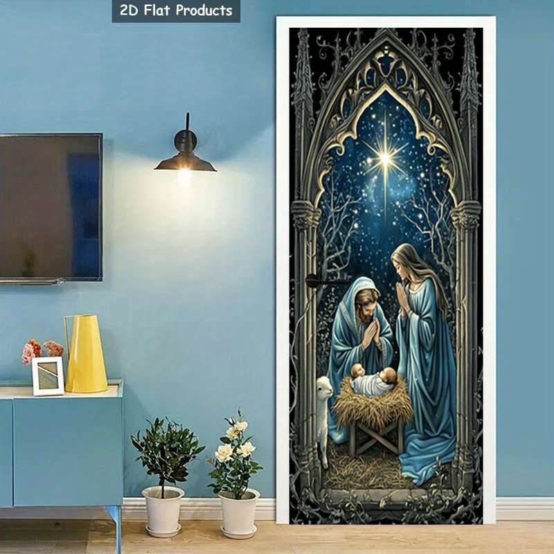 1pc 95.0x209.8cm Jesus Christian Themed Stickers