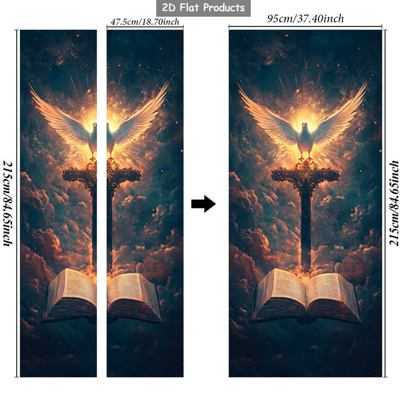 1pc 95.0x209.8cm Jesus Christian Themed Stickers