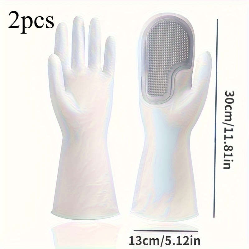 2pcs Colorful Waterproof Rubber Latex Dishwashing Gloves Ideal for Kitchen Bathroom Outdo