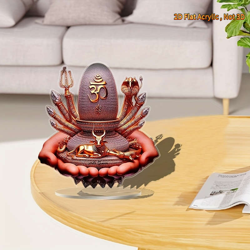 1pc 2D Flat  Room Decoration  Sacred PE Religious Statue with Base Versatile Decorative Artwork