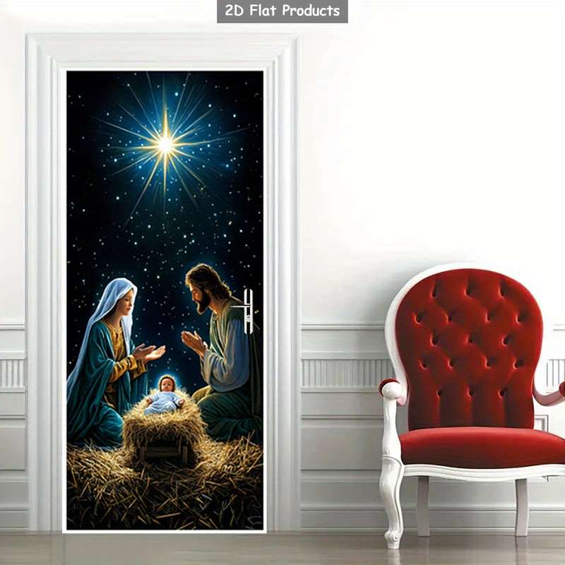 1pc 95.0x209.8cm Jesus Christian Themed Stickers