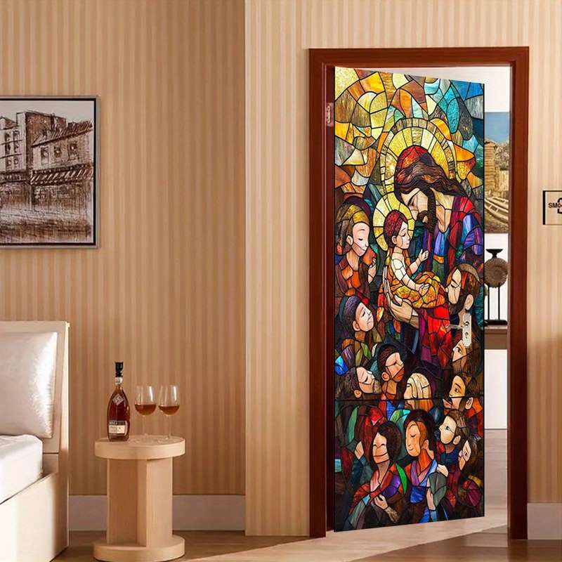 1pc 95.0x209.8cm Jesus Christian Themed Stickers