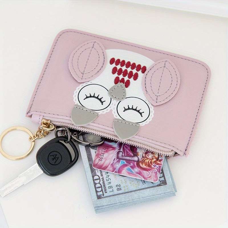1pc Women's Mini Coin Purse Simple and Cute Thin Large Capacity Zipper Coin Key Bag Multifunctional