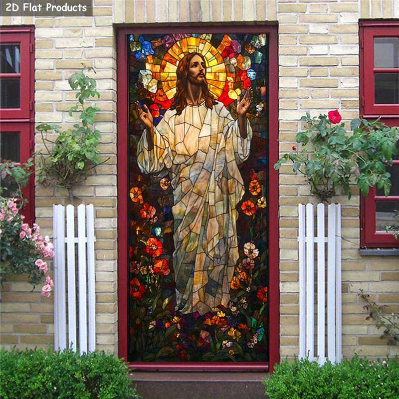 1pc 95.0x209.8cm Jesus Christian Themed Stickers