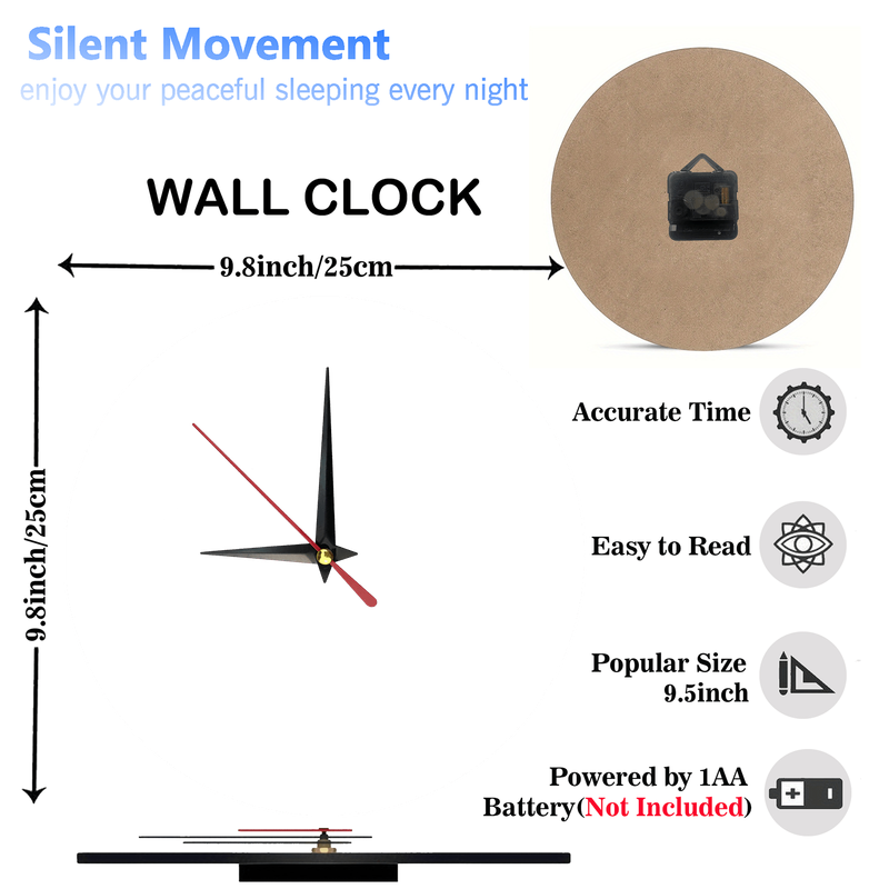 1pc Vintage Lavender Wooden Wall Clock Silent Farmhouse Style Decor for Kitchen Bedroom Office