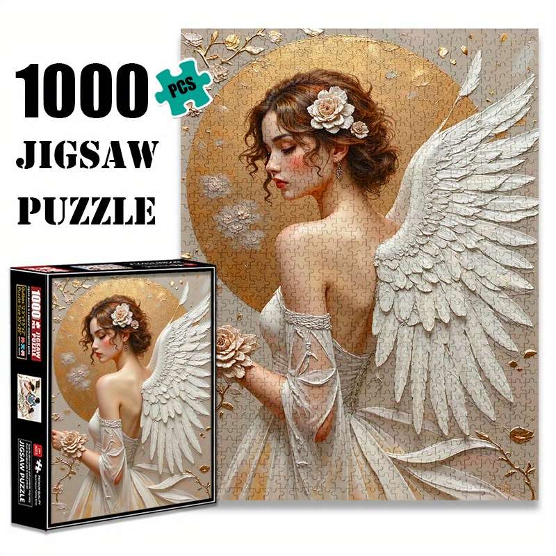 1000pcs Angel Wings Goddess Jigsaw Puzzle Large Paper Puzzle Toy for Adults Waterp