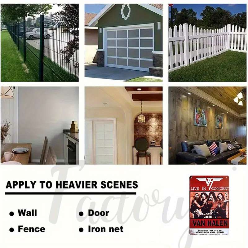 1pc 2D Flat Rockin' Loud Metal Sign Decorative Painting Unique Design for Garden Decorat