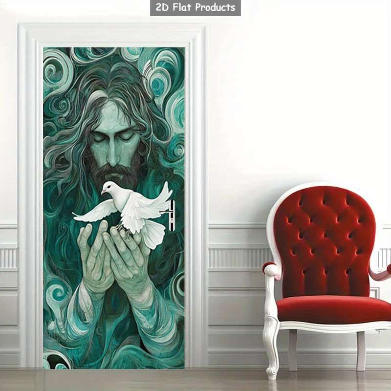 1pc 95.0x209.8cm Jesus Christian Themed Stickers