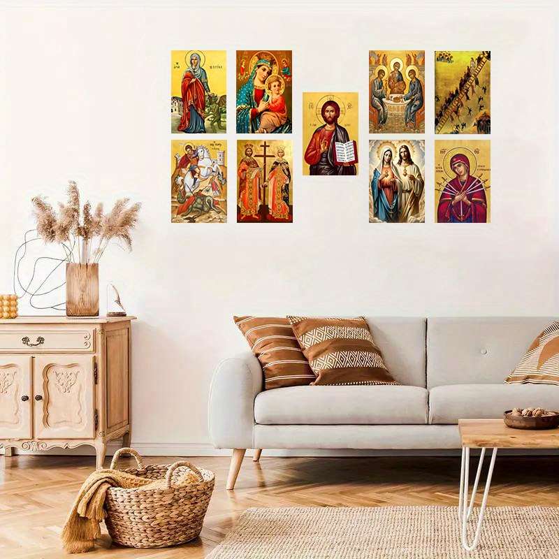 1pc 20.32x30.48cmx9pcs  A1 Jesus Christian Themed Stickers
