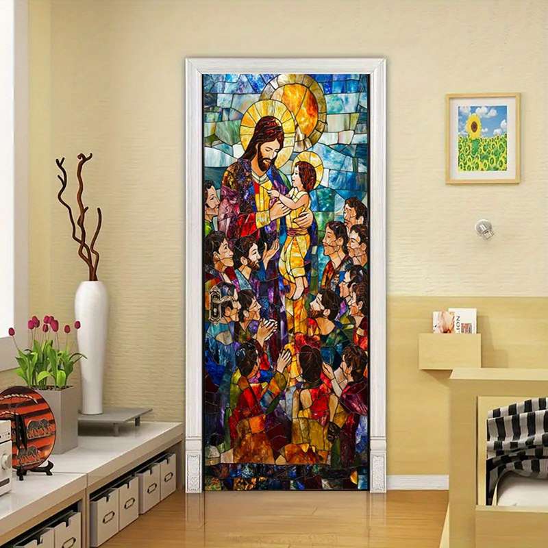 1pc 95.0x209.8cm Jesus Christian Themed Stickers