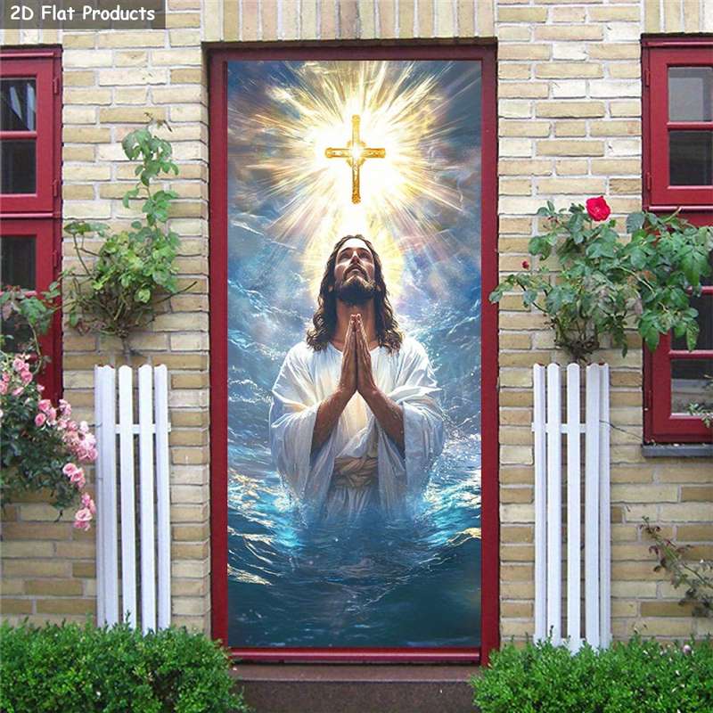 1pc 95.0x214.88cm Jesus Christian Themed Stickers