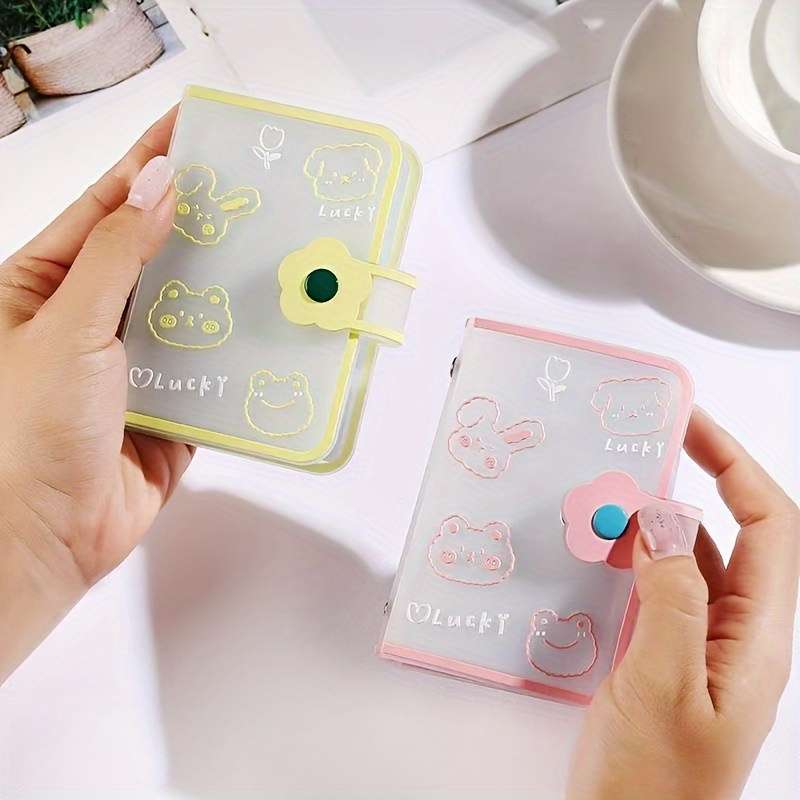 1pc Sunflower Snap INS Style Cute Fruit Animal Pattern Female Card Holder Small and Large Capacity