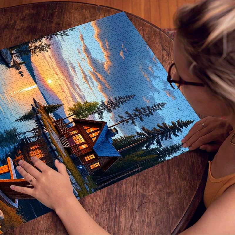 1000pcs Sunset Bonfire Jigsaw Puzzle Large Waterproof Scratch-Resistant Paper Pu