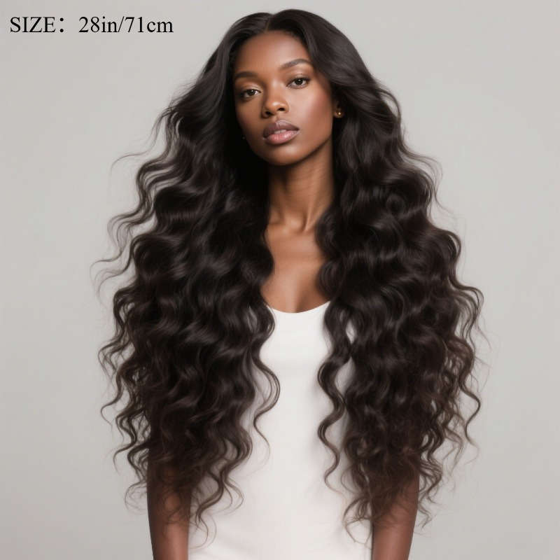 1Pc Black 71.12cm Fashion Design Wig
