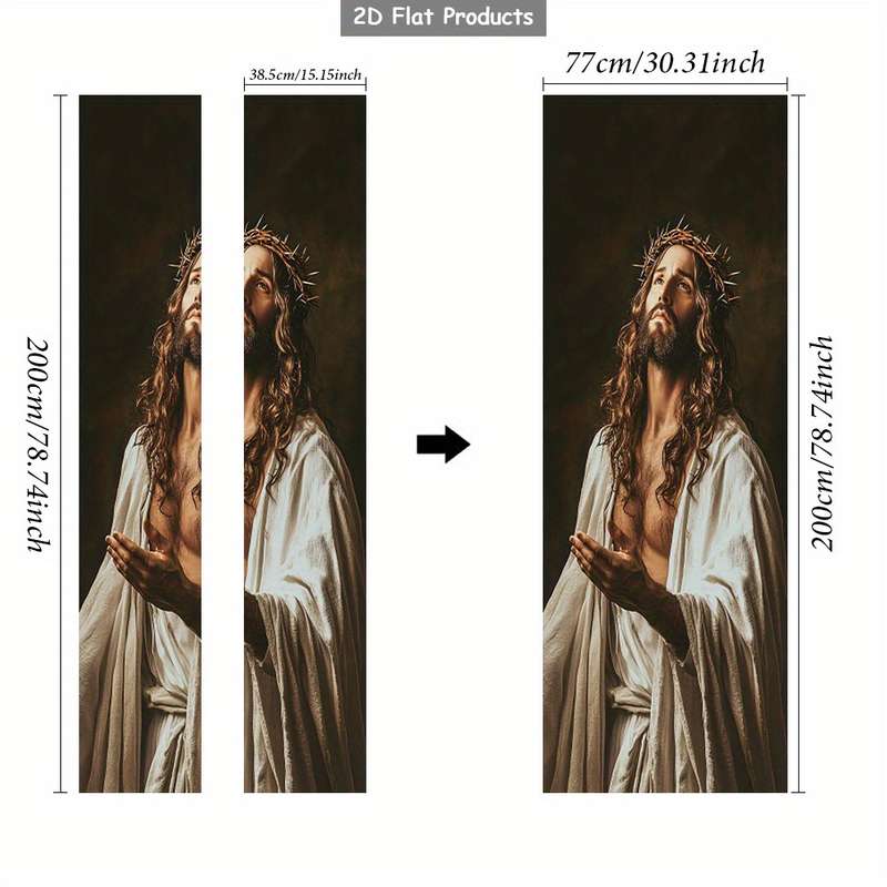1pc 95.0x214.88cm Jesus Christian Themed Stickers