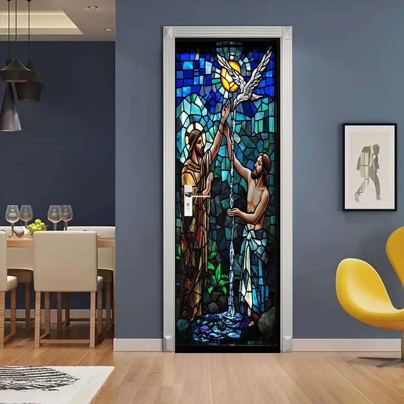 1pc 95.0x214.88cm Jesus Christian Themed Stickers