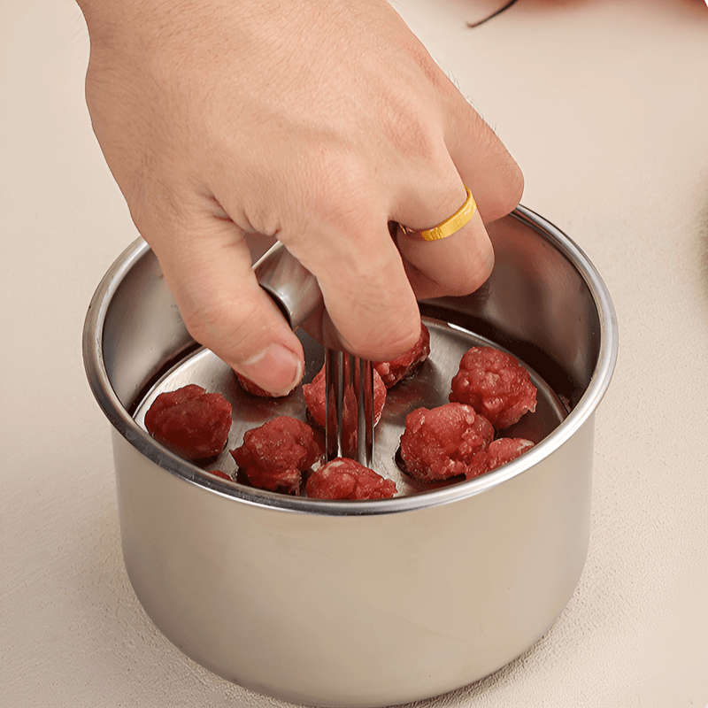 1pc 6-Hole Stainless Steel Meatball Maker Tool Quick Easy DIY Meatballs Fish Balls Cookie