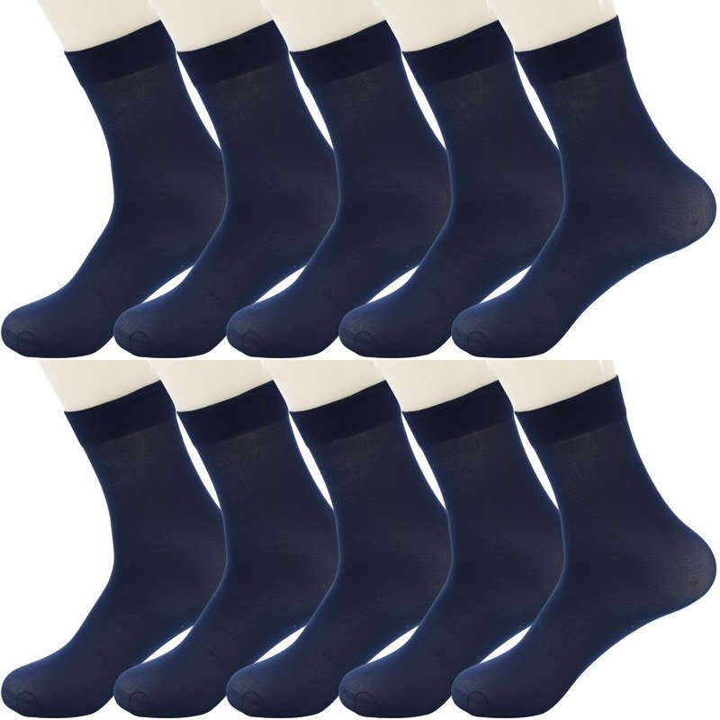 10 Pairs In Dark Blue One Size High Elastic Socks